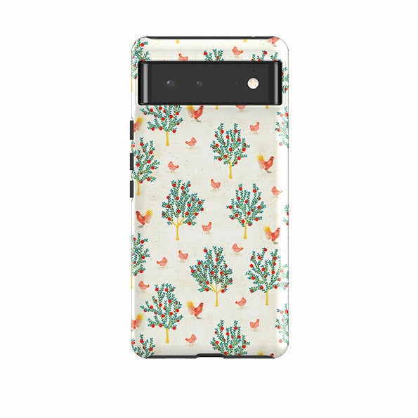 anti dust Slim Look Google Tough Case -  Apple Trees And Chickens Cream By Katherine Quinn