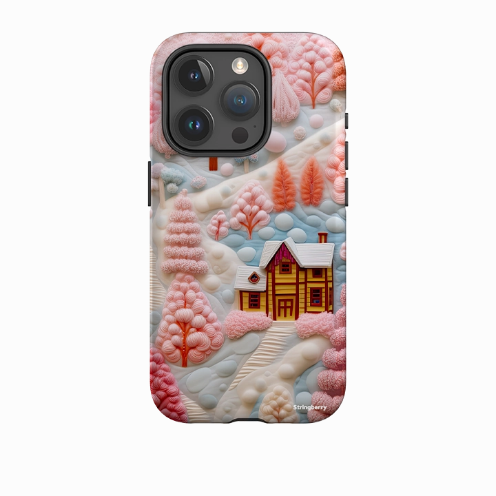 Stylish Form iPhone Tough Case - Embroidery Christmas