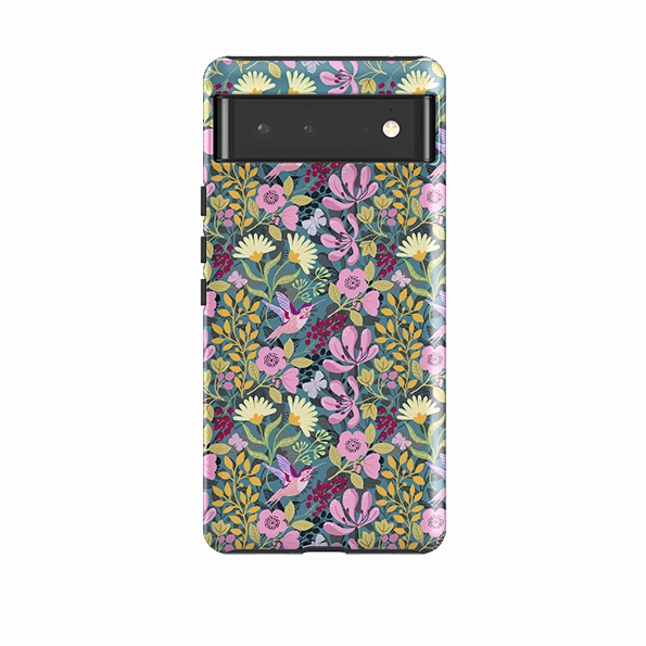 Soft Frame easy installation Google Tough Case -  Hummingbird Pattern By Bex Parkin