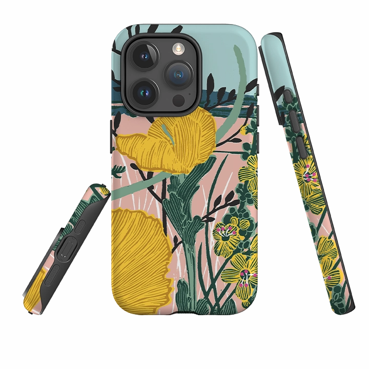 iPhone Tough Case - Yellow Poppies By Kate Heiss Work Essentials Printed Artwork