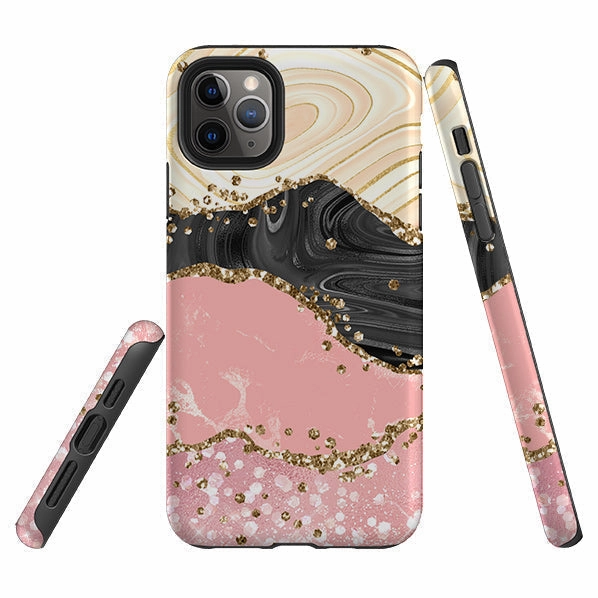 Wireless Compatible iPhone Tough Case - Blanco (case does not glitter)