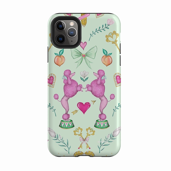 iPhone Tough Case - Pink Poodle Parlour Mint By Catherine Rowe Casual Wear