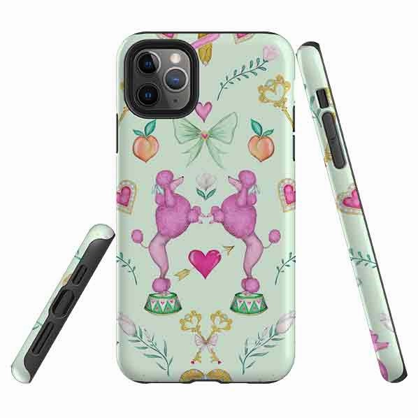 iPhone Tough Case - Pink Poodle Parlour Mint By Catherine Rowe Refined Shield