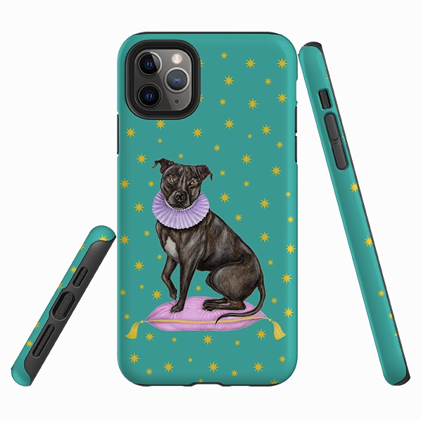 Smooth Coating iPhone Tough Case - Staffy By Catherine Rowe