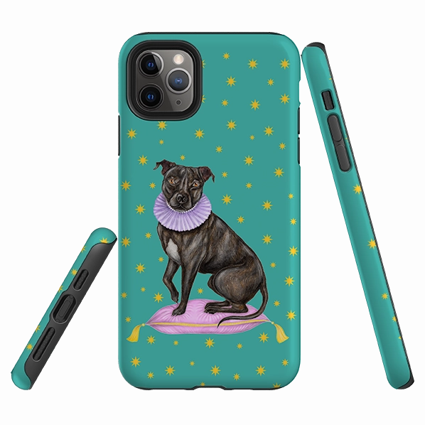 iPhone Tough Case - Staffy By Catherine Rowe premium design Minimal Look