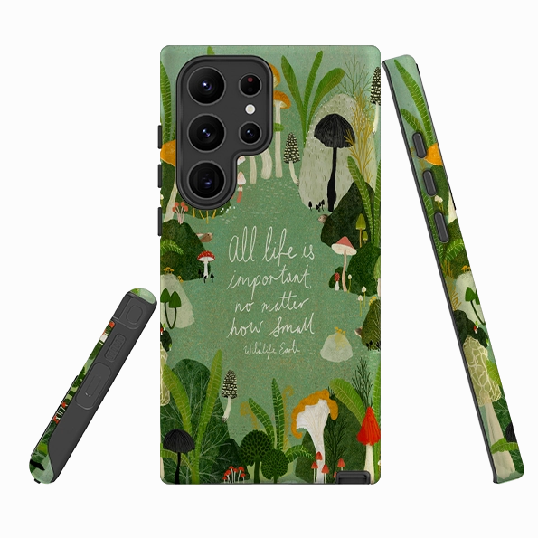 Rugged Design Style Portable Fit Samsung Tough Case - Wildlife Text By Katherine Quinn