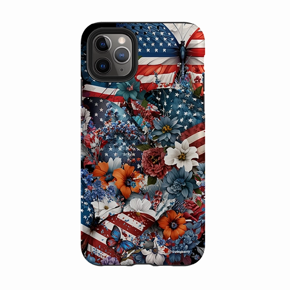 Matte Coating Finish iPhone Tough Case - US Floral II