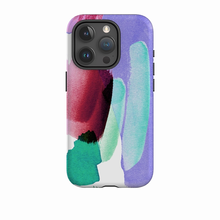 Polished Touch Vibrant Finish iPhone Tough Case - Watercolour Amethyst By Kitty Joseph