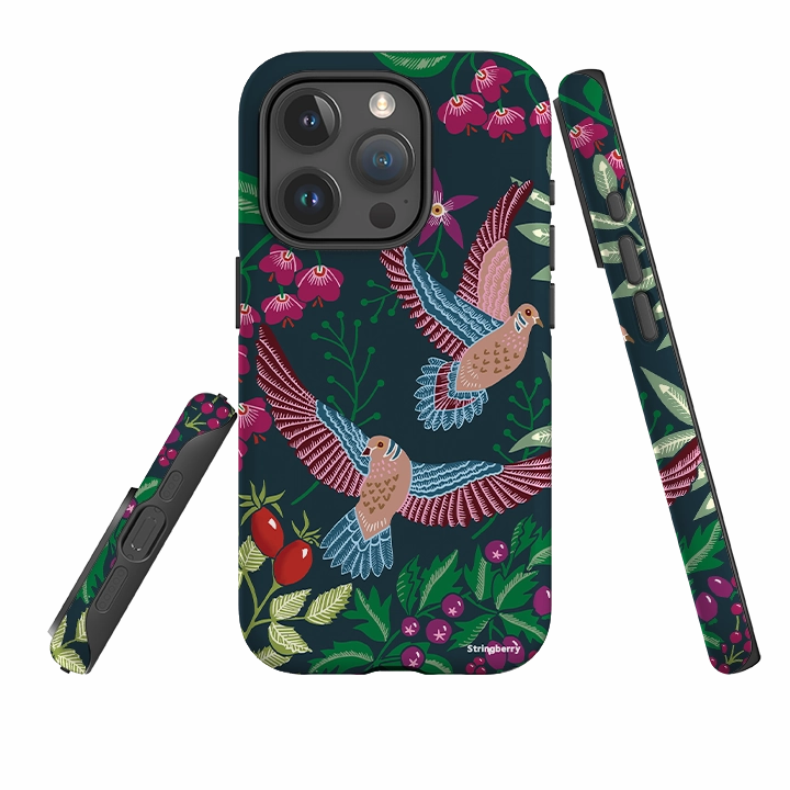 iPhone Tough Case - Two Turtle Doves By Kate Heiss Rugged Detail Layer
