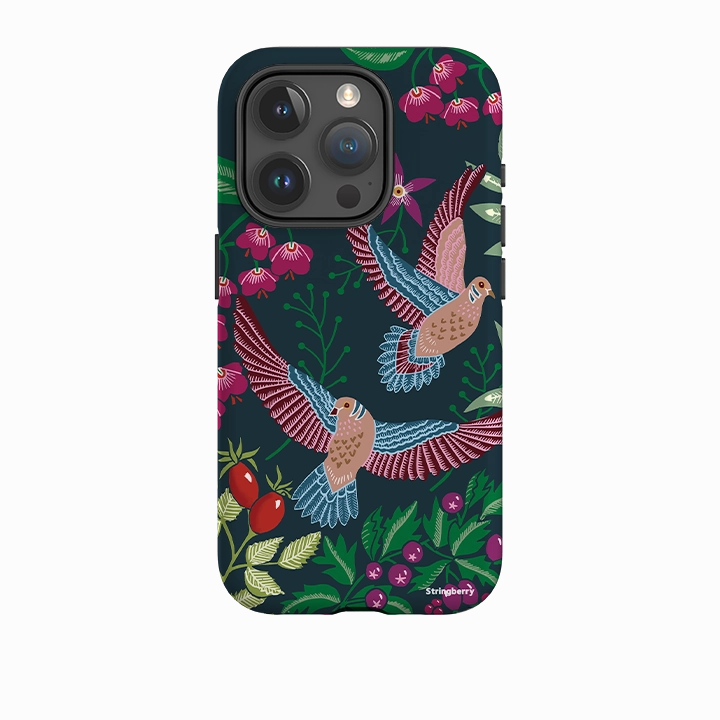Premium Feel Layer iPhone Tough Case - Two Turtle Doves By Kate Heiss
