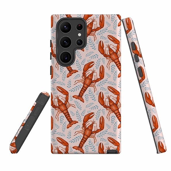 Impact Cushion Comfort Layer Texture Samsung Tough Case - Lobster By Catherine Rowe