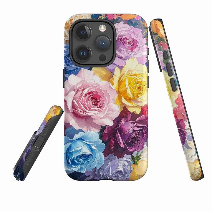 Marble Texture Stylish Choice iPhone Tough Case - Summer Floral Roses