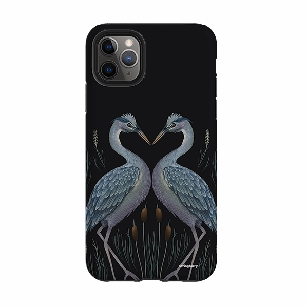 Hybrid Form Modern Design iPhone Tough Case - Heron Pair By Anna Stead