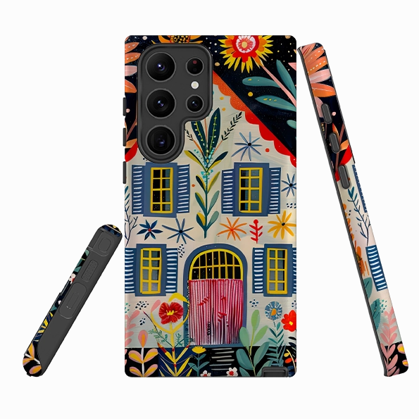 Matte Surface Luxury Shine Samsung Tough Case - Folk Art House X