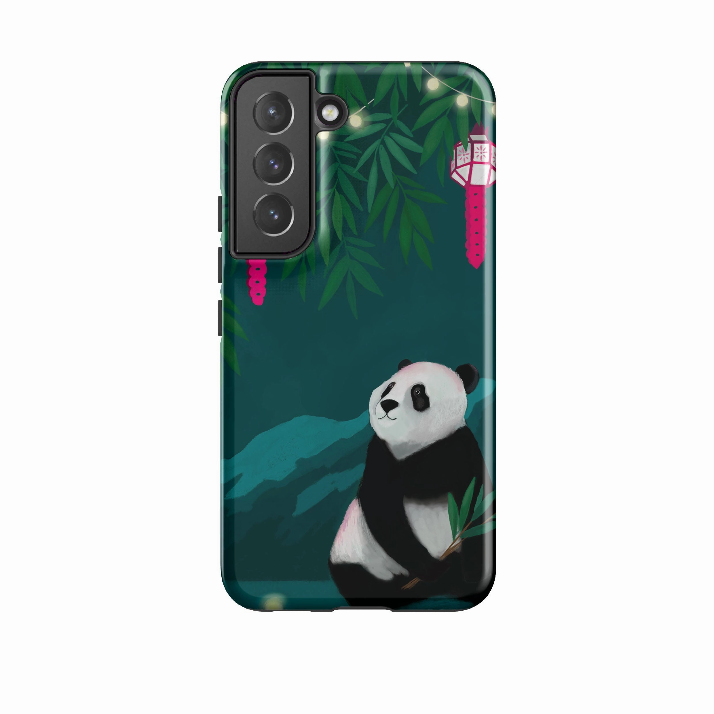 Vivid Pattern Design anti fingerprint Samsung Tough Case - Panda And Lanterns By Bex Parkin