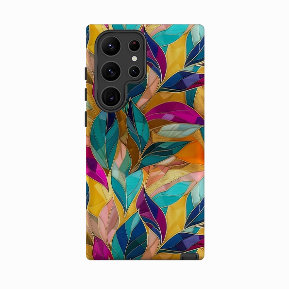 Comfort Pattern Texture Samsung Tough Case - River Leaves