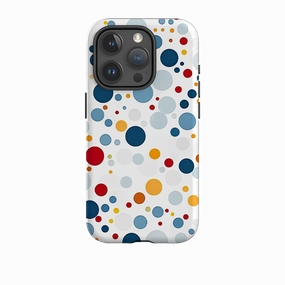 Matte Look Design Carbon Fiber iPhone Case - Space Polka Dots