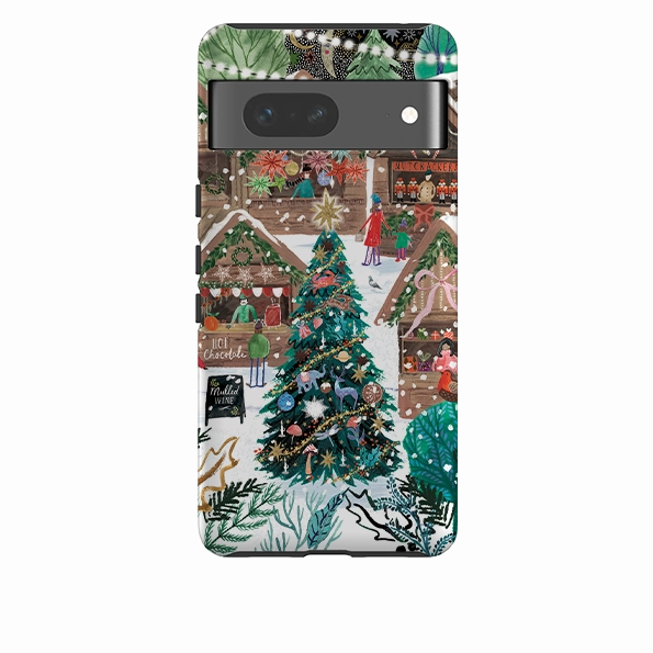 Luxury Surface Layer Minimal Edge Google Tough Case - Christmas Market Magic By Emma Frances Grant