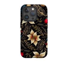 Premium Build iPhone Tough Case - Golden Winter Floral