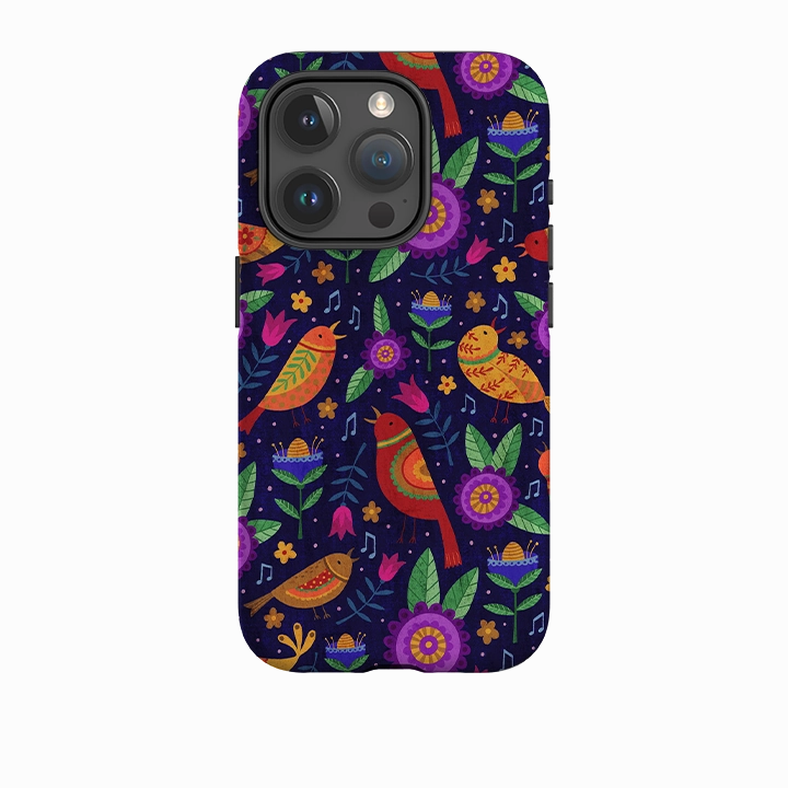 iPhone Tough Case - Bird Pattern VII By Suzy Taylor Sport Inspired Shock Surface