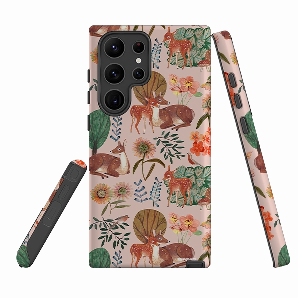 Comfort Padding Comfort Fit Samsung Tough Case - Deer Pattern By Caroline Bonne Muller