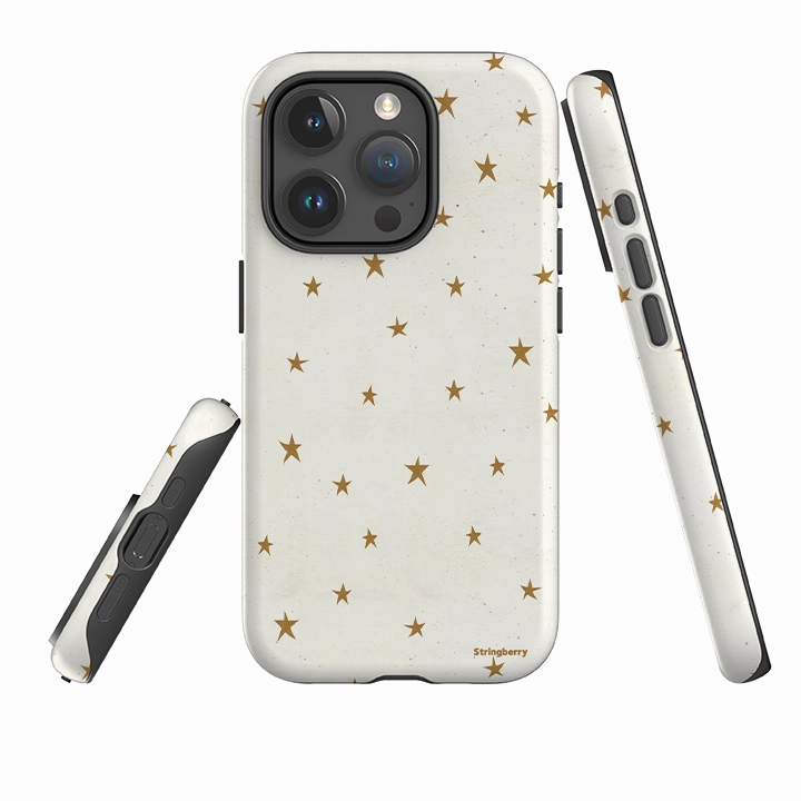 Flexible Edge Texture iPhone Tough Case - Christmas Stars-1 By Katherine Quinn