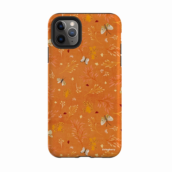 Camera Protection iPhone Tough Case - Blush Floral Orange By Katherine Quinn