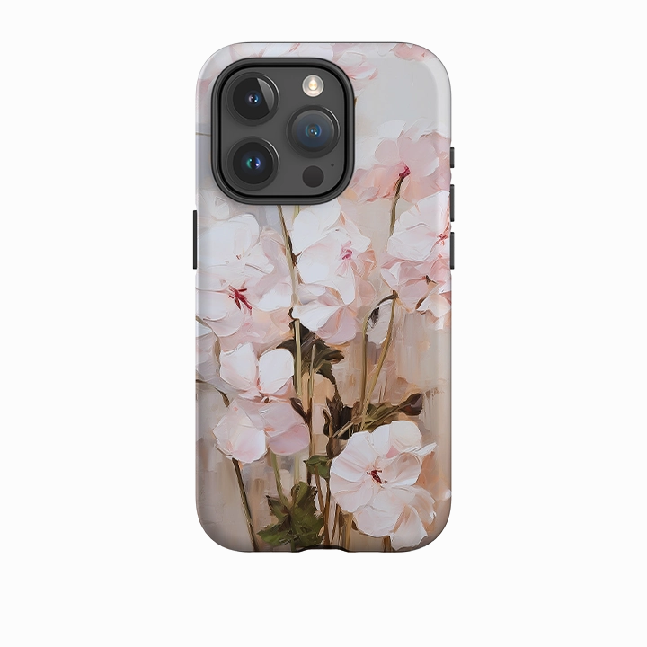 iPhone Tough Case - Pink Delight Floral Minimal Edge Premium Grip