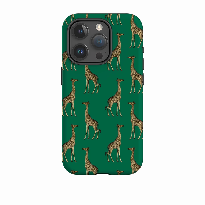 iPhone Tough Case - Green Giraffe Heat dissipation Light Frame