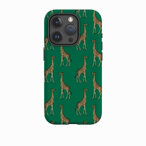 iPhone Tough Case - Green Giraffe Heat dissipation Light Frame