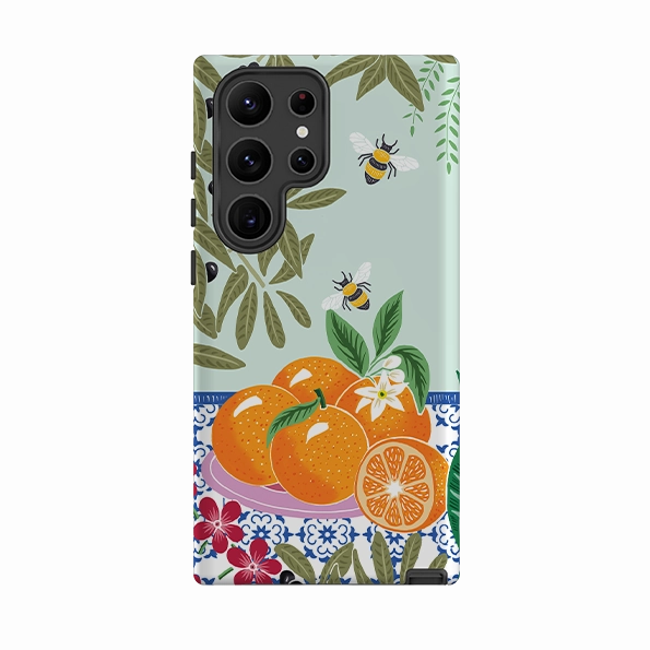 Hybrid Pattern Texture Durable Design Samsung Tough Case - Oranges By Kate Heiss