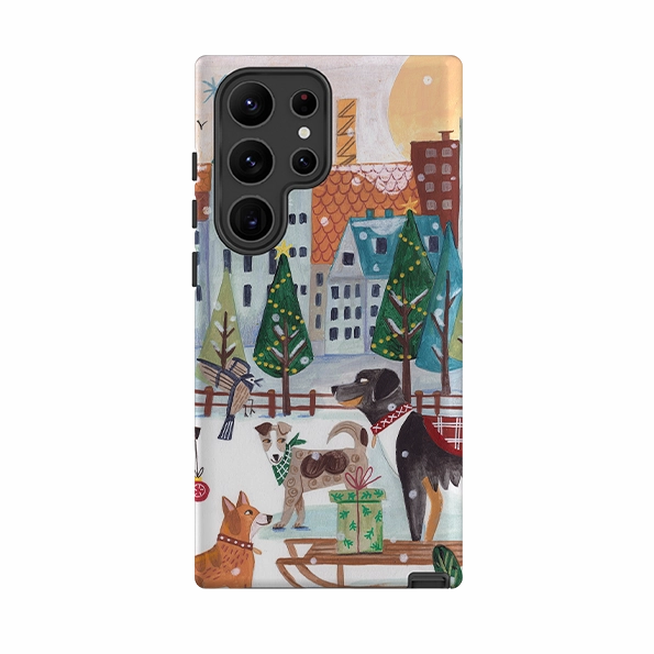 Luxury Surface Creative Form Samsung Tough Case - Christmas Dogs By Caroline Bonne Muller