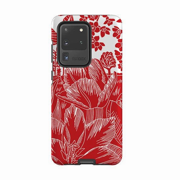 Rugged Pattern Texture Hybrid Texture Layer Samsung Tough Case - Tulip Silhouette By Kate Heiss