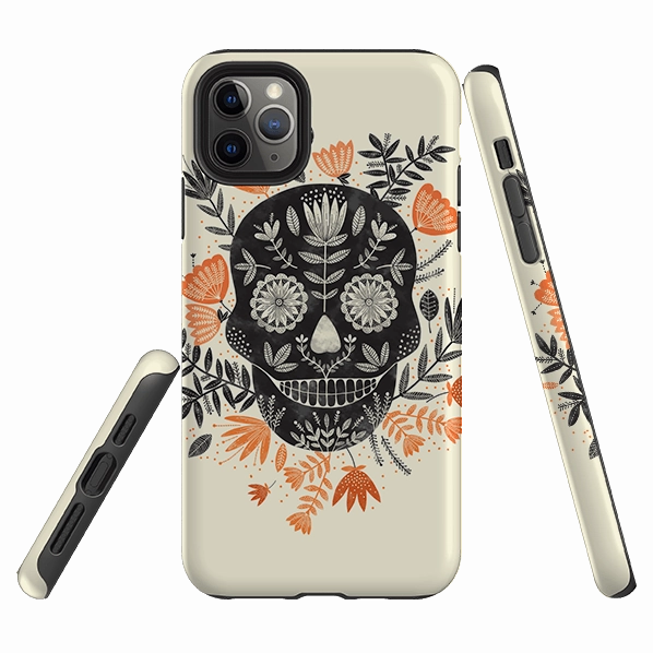 iPhone Tough Case - Sugar Skull Cream By Jade Mosinski Outdoor Use