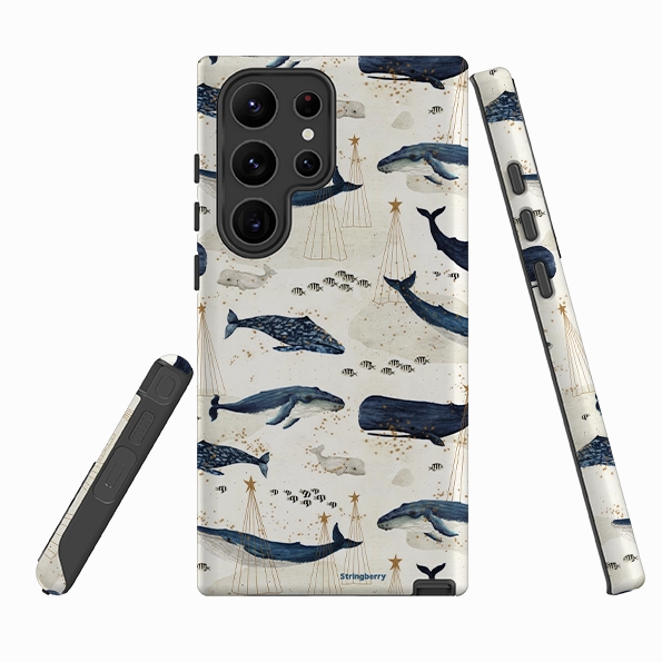 Durable Build Samsung Tough Case - Christmas Whale III By Katherine Quinn
