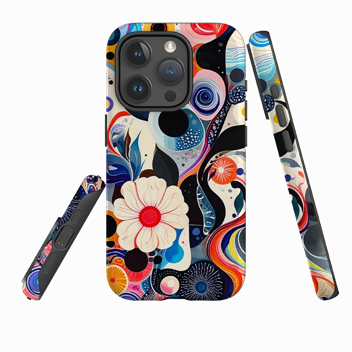 iPhone Tough Case - Floral Marble Sleek Feel Premium Touch