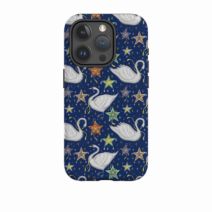 Hybrid Shield Compact Look iPhone Tough Case - Swan Pattern By Catherine Rowe