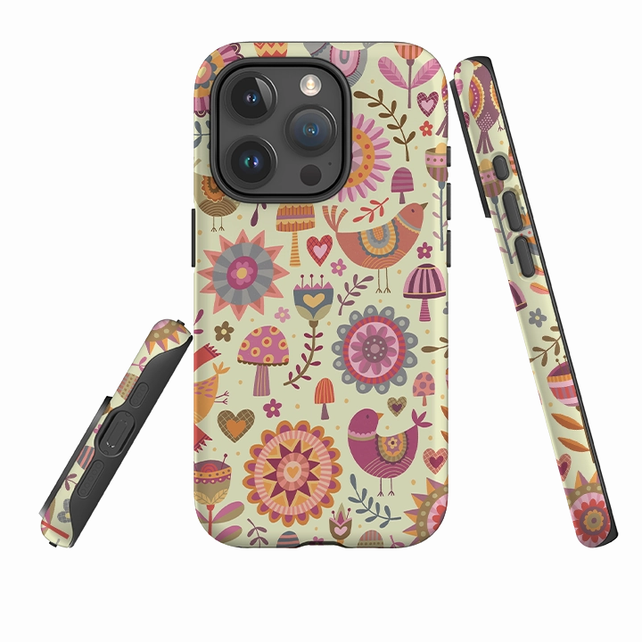 Modern Grip Texture iPhone Tough Case - Bird Pattern II By Suzy Taylor
