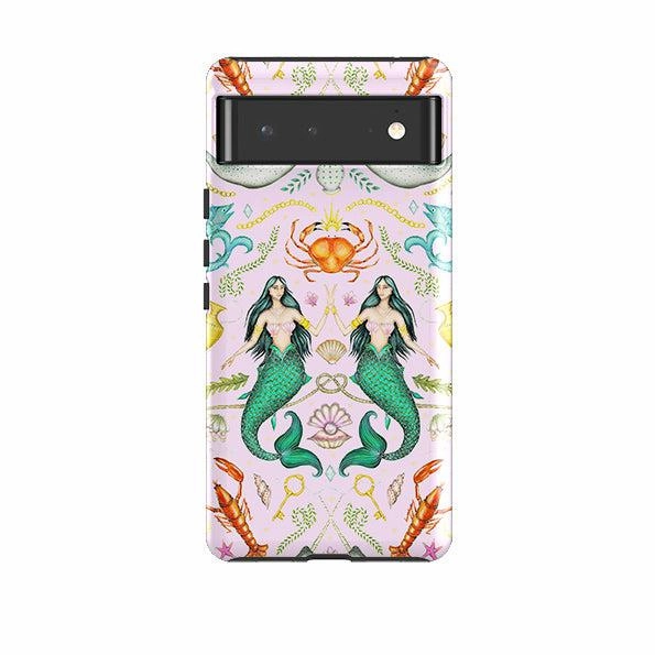 Google Tough Case -  Tritons Treasure Pink By Catherine Rowe Hybrid Finish Texture Classic Style
