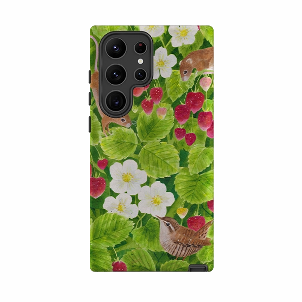 Durable touch Samsung Tough Case - Strawberry Thieves By Bex Parkin