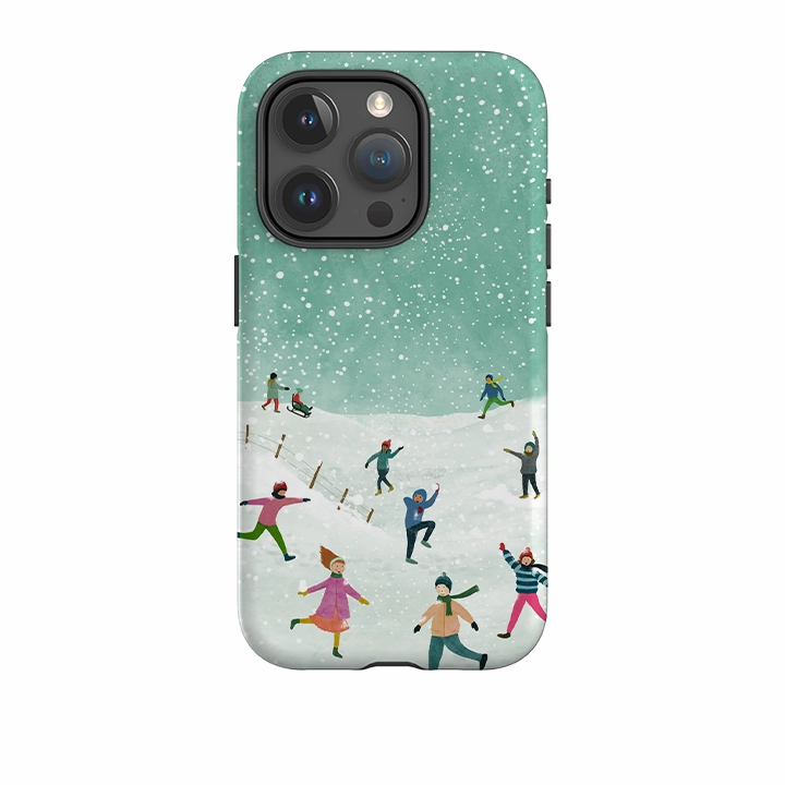 Color Gradient iPhone Tough Case - Snowball Fight By Katherine Quinn