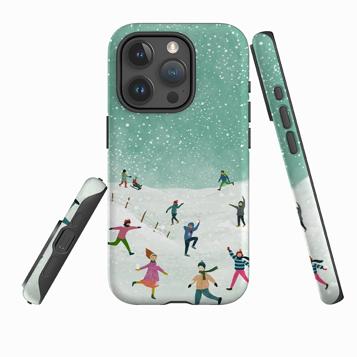 Hybrid Form iPhone Tough Case - Snowball Fight By Katherine Quinn