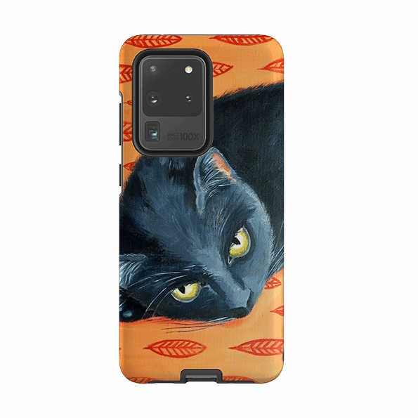 Samsung Tough Case - Black Cat By Mary Stubberfield Durable Edge Layer Chic Accessory