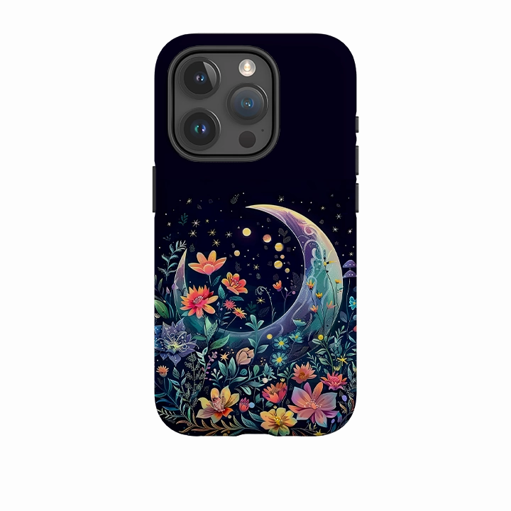 Durable structure iPhone Case - Summer Moon Floral II