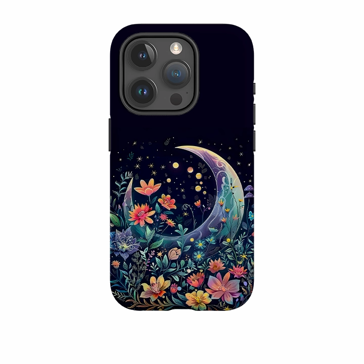Protective Pattern Texture iPhone Case - Summer Moon Floral II