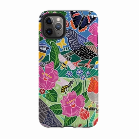 Rugged Look Finish iPhone Tough Case - Garden Bird Jigsaw A By Kate Heiss