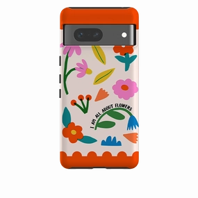 Precision Cutouts Soft touch layer Google Tough Case - All About Flowers