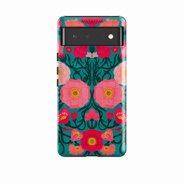 Sleek Grip Google Tough Case -  Blue Flora By Nina Pace