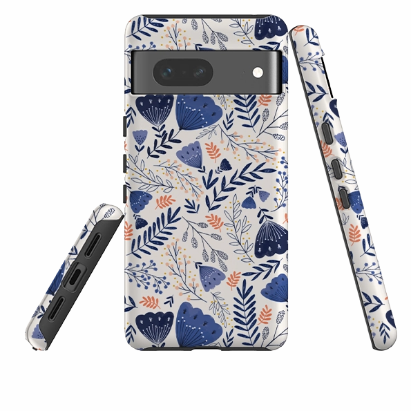 Google Tough Case -  Blue Floral By Jade Mosinski Protective Design Texture