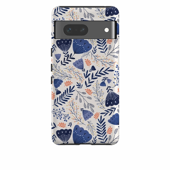 Google Tough Case -  Blue Floral By Jade Mosinski Durable Surface Stylish Detail Layer